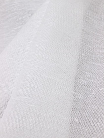 Полулен декоративный сетка цв.Белый, ш.1.5м, лен-53, хлопок-47%, 110гр/м.кв