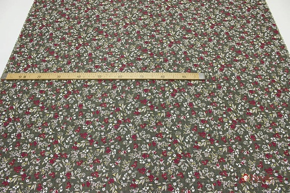 Батистовая вуаль "Аромат цветов" цв.коричневый хаки, ВИД2, ш.1.46м, хл-70%, вискоза-30%, 80гр/м.кв