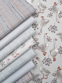 Набор тканей для рукоделия "Рогожка: набор компаньонов №3", 45*45 см, 8 шт