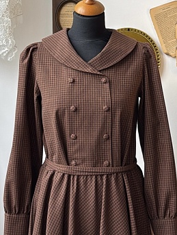 Платье из пестряди "Средняя клетка"