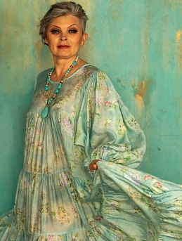 Платье из летящего вискозного шифона "Природная нежность"