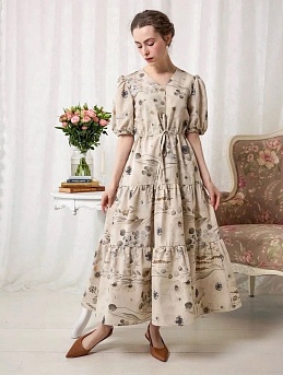 Платье из полульна "Летний этюд"