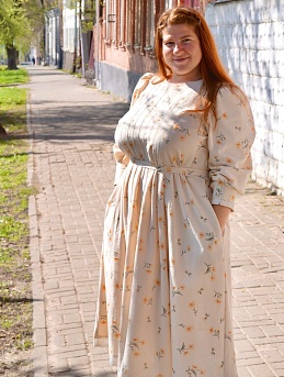 Платье из плательного хлопка с микроворсом "Василина"