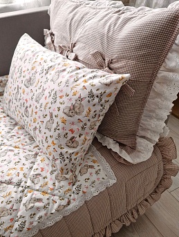 Комплект постельного белья из вареного хлопка с шитьем