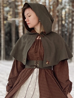 Платье из пестряди "Клетка" цв.коричнево-терракотовый