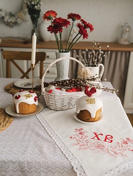 Салфетка с пасхальной вышивкой