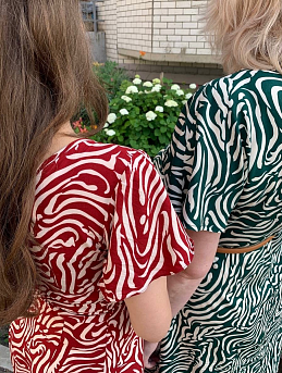 Платье с коротким рукавом из штапеля "Иммерсия"