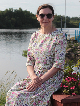 Платье из сатина "Богатство цветов"