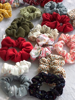 Резинки для волос из сатина, крапивы и теплого хлопка