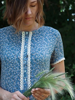 Платье из штапеля "Садовая гвоздичка" 