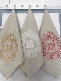 Полотенца с пасхальной вышивкой из хлопкольна