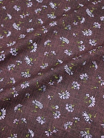 Ситец "Василек на коричневом", ш.0.8м, хлопок-100%, 100гр/м.кв
