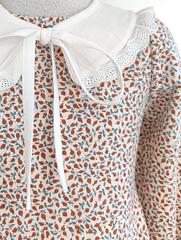 Платье детское из теплого хлопка со съемным воротником