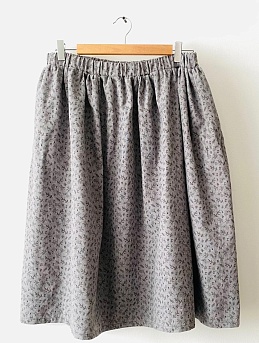 Юбка из теплого хлопка "Мелкая ботаника"