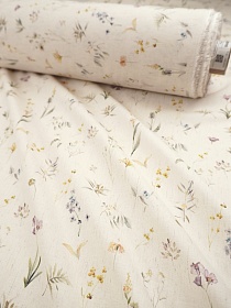 Хлопколен с вискозой Digital "Полевая флора-мелкие цветы" (комп) ш.2.5м, хл-50% вискоза-45% лен-5%