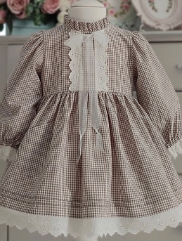 Детское платье из вареного хлопка "Мелкая клетка"