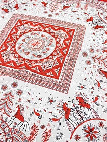 Ситец "Мезенская роспись - кони" (Гол.платок 0.95м*0.95м), ш.0.95м, хл-100%, раппорт 100см