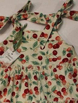Детский сарафан из сатина "Сочная вишня"