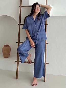 Пижама из сатина-страйп