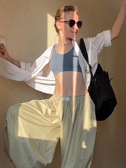 Свободные брюки из сатина