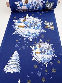 Мерный лоскут Дорожка "Накануне Рождества", ш.0.5м, хлопок-100%, 226гр/м.кв, раппорт 64см