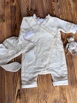 Детский комбинезон и шапочка из шитья "Цветочная волна"*