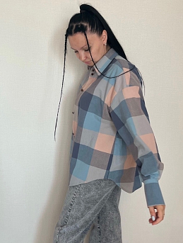 Рубашка из вареного хлопка "Цветная клетка"