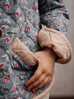 Детская стеганая куртка из плательного хлопка с микроворсом*