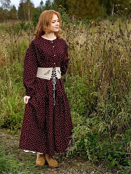 Платье из плательного хлопка "Мелкие ромашки"