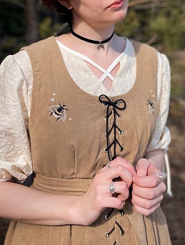 Сарафан из микровельвета с вышивкой