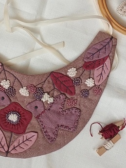 Ожерелье-воротник из льна и полульна