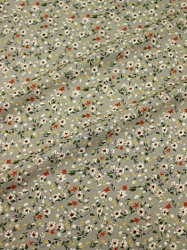 Мерный лоскут (ткань в отрезах)  Штапель Премиум "Полевое настроение" цв.серый мох, ш.1.45м, вискоза-100%, 120гр/м.кв