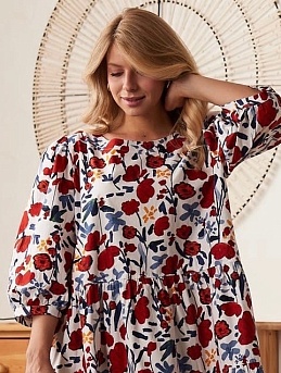 Платье из перкали "Цветочное пламя"