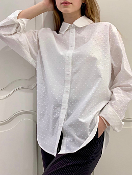 Классическая рубашка из фактурного хлопка "Шарики"