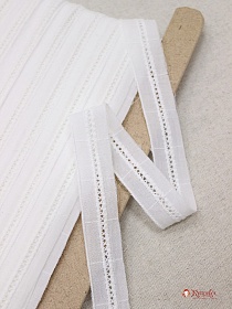 Шитье цв.молочно-белый (общая ширина 25мм, ширина вышивки 6мм), хлопок-100%, батист