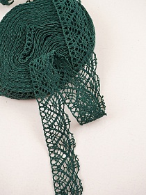 Кружево цв.темный хвойно-зеленый, ш.30мм, хлопок-90%, п/э-10%, 10м, рис.024/33