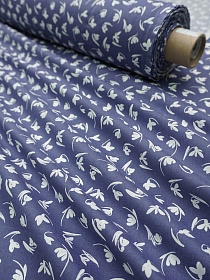 Мерный лоскут (ткань в отрезах) Перкаль "Галантус" цв.джинсово-фиолетовый,  ш.1.5м, хлопок-100%, 100гр/м.кв