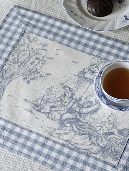 Салфетки из Интерьерного хлопка "Туаль де Жуи - романтика"
