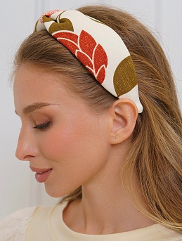 Ободок из интерьерной ткани "Марьин сад"