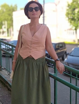 Юбка на резинке из полульна