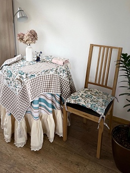 Комплект столового белья из рогожки и вареного хлопка