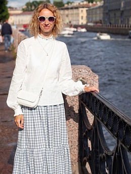 Юбка из вареного хлопок "Клетка"