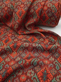 Штапель Премиум "Дильдора" цв.бордовый, ш.1.5м, вискоза-100%, 125гр/м.кв