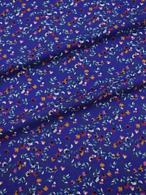 Штапель Премиум "Цветочная паутинка" цв.т.васильково-фиолетовый, ш.1.45м, вискоза-100%, 120гр/м.кв