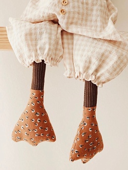 Игрушка Гуся из крапивы, вареного и теплого хлопка