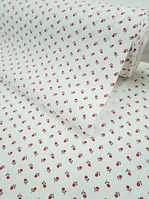 Мерный лоскут ( ткань в отрезах) Перкаль "Россыпь нежности" цв.белый/красный, ГОСТ, ш.1.5м, хлопок-100%, 120гр/м.кв