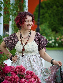 Платье "Облако роз" из сатина