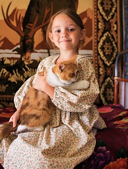 Детское платье из теплого хлопка "Коралловые лютики"