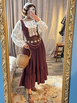 Блузка из муслина и сарафан из крапивы Рами