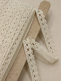 Кружево цв.суровый, ш.12мм, хлопок-100%, рис.071/3